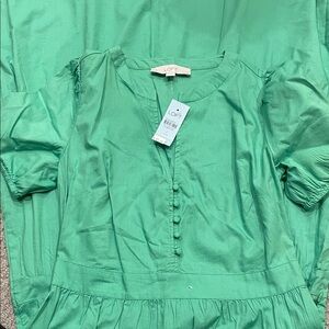 LOFT Vibrant Green Buttoned Dress